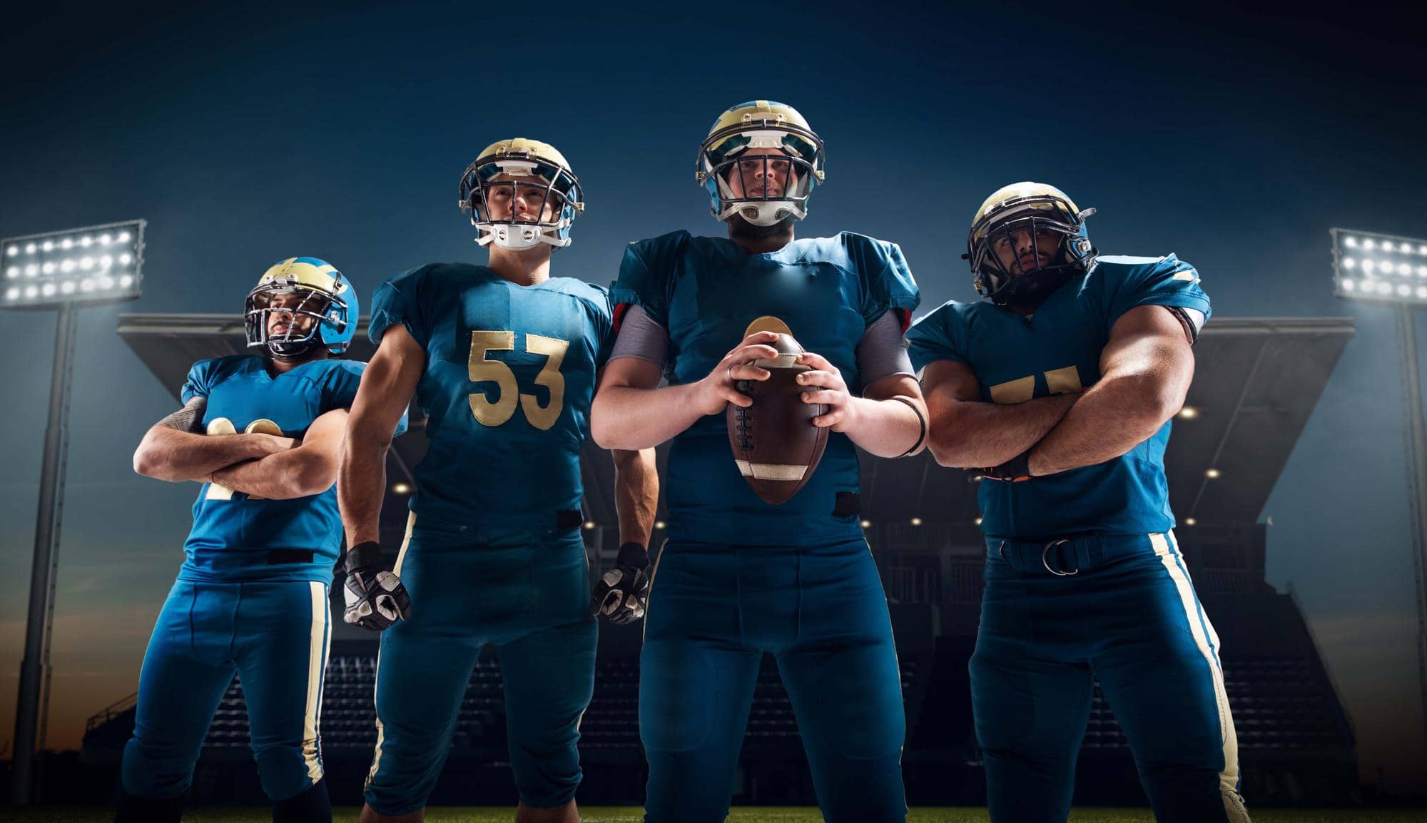American football stadium — NFL spread betting promo banner